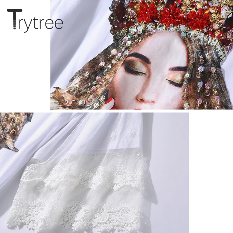 Trytree/Летний Топ для женщин модная футболка со стразами с перекрестными буквами и