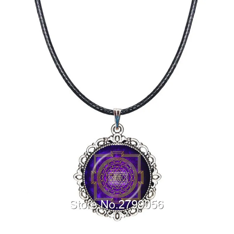 Buddhist Sri Yantra Necklace Talisman Pendant Sacred Geometry Choker Mandala Chakra Jewelry Spiritual Collar | Украшения и