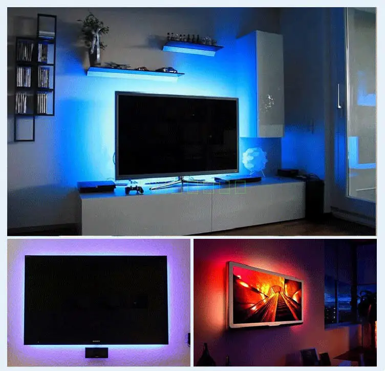 USB Светодиодная лента лампа DC5V гибкая светодиодная 1 м 2 3 4 5 HDTV ТВ Настольный экран