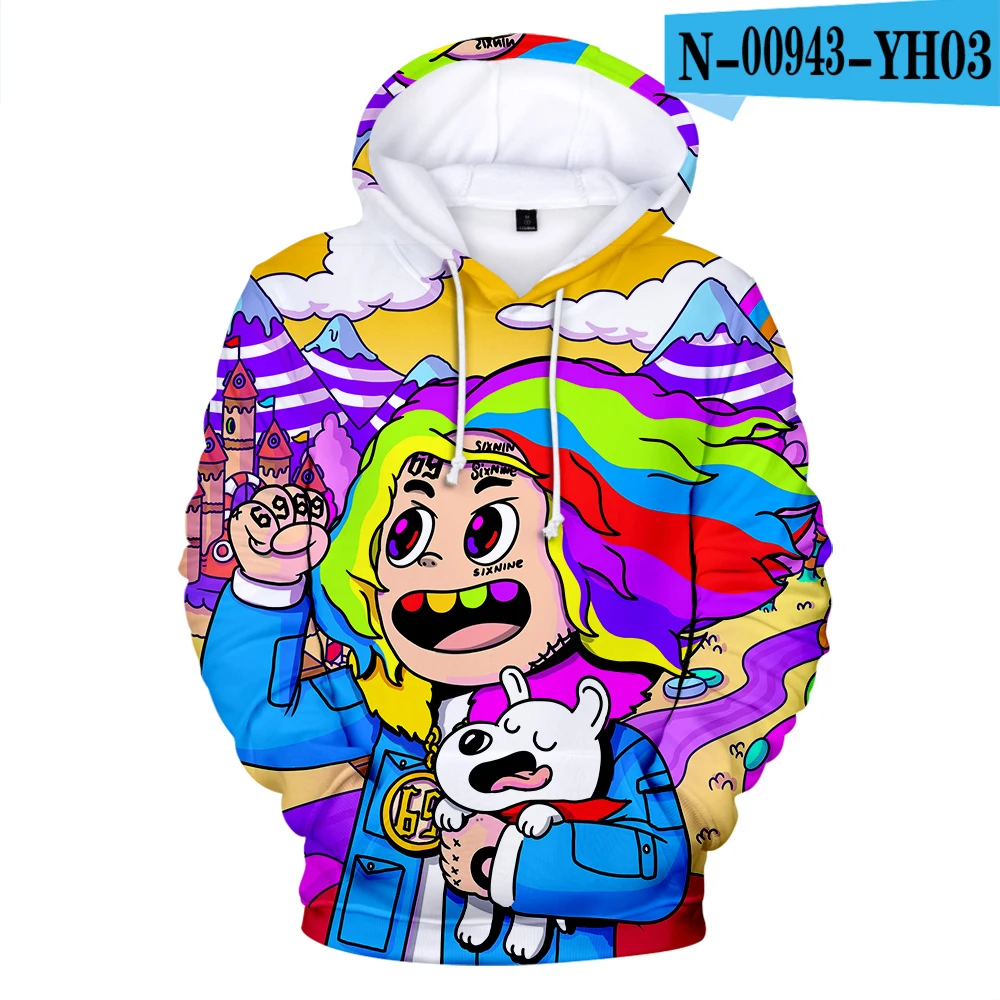 Новинка, 6IX9INE, толстовки с капюшоном, толстовки с 3D принтом для мужчин/wo, мужские свитшоты, Осенние теплые толстовки с 3D принтом, популярное повседневное пальто, топы для мальчиков, размер XXS-4XL - Цвет: 3D