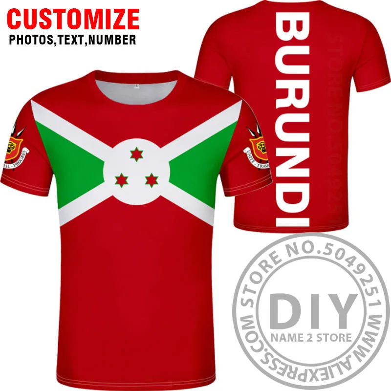 Style 14 BURUNDI t shirt logo free custom made name number bdi country t-shirt nation flag bi french burundian print black photo clothing - Цвет: Style 14