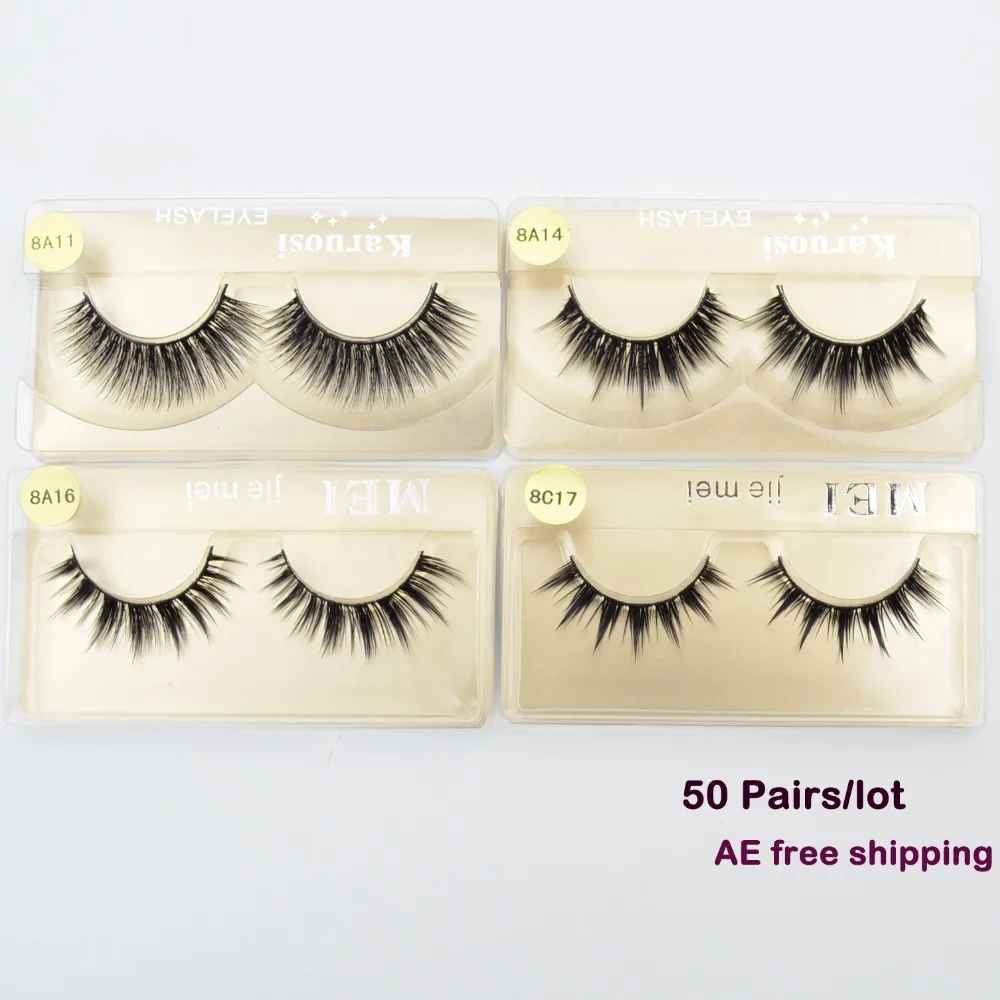 50 пар/лот оптовая продажа ресницы из искусственной норки ручной работы накладные