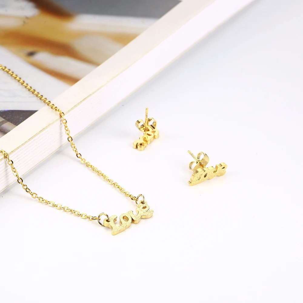 Женские Ювелирные изделия из нержавеющей стали OUFEI набор ожерелья и сережек для