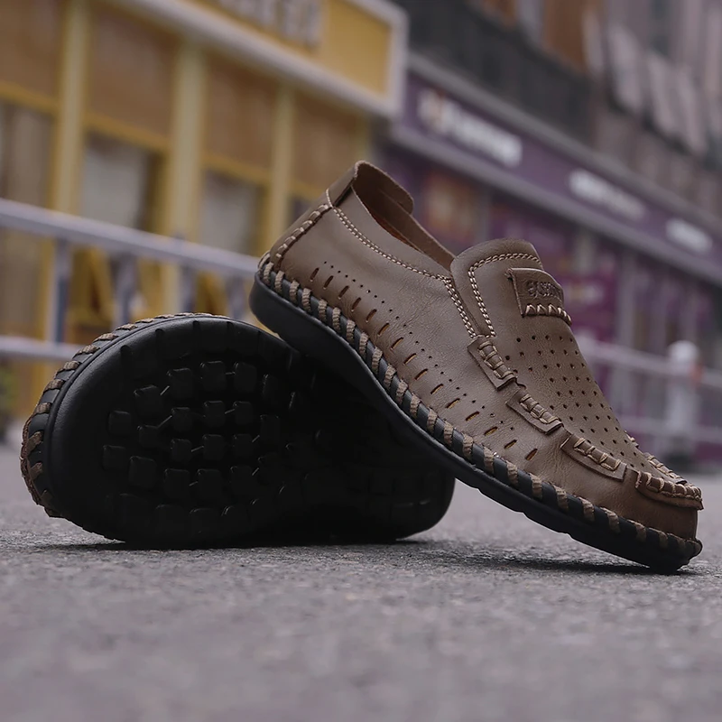 Men Casual Shoes Summer 2019 Breathable Soft Driving Men'S Handmade Chaussure Homme Net Surface Loafers | Обувь