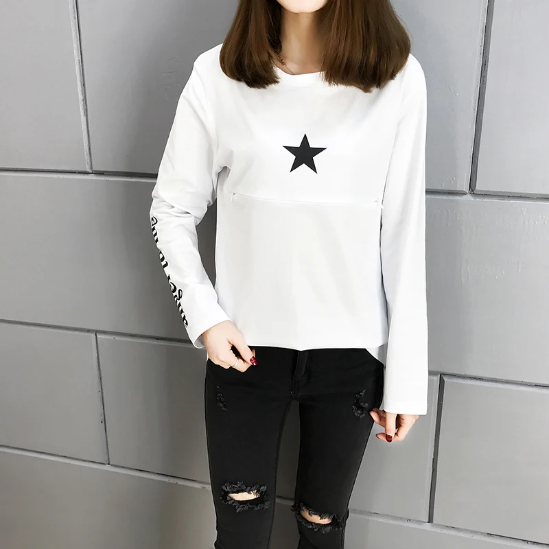 2020 весенне-осенняя одежда для кормящих мам с длинным рукавом хлопковое платье