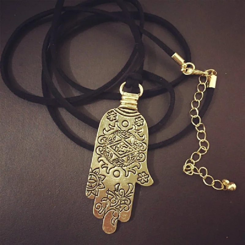1 шт. 2015 модное турецкое золотистое ожерелье с подвеской в виде цветов Фатимы