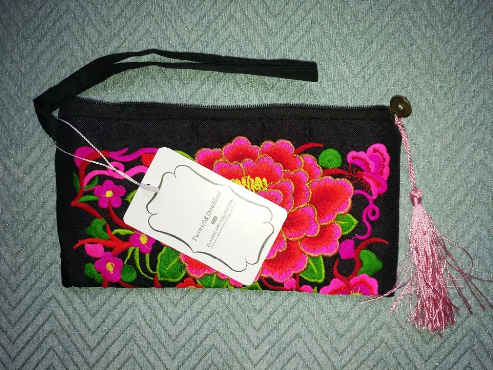 Красивая маленькая сумочка с вышивкой! Высокое качество женский кошелек модная