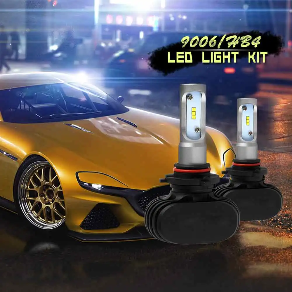 GUANGJI 2 шт Автомобильный светодиодный фар H1 H3 H4 H7 H11 H13 9004 9005 9006 9007 880 Автомобильная Противо-Туманная лампа 50В, 8000LM автомобильной лампы чипы 6500K