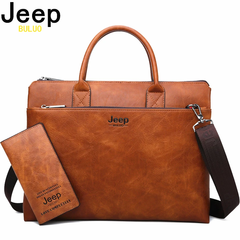 Мужской комплект сумка и кошелек jeep buluo оранжевый портфель для ноутбука 14&quot