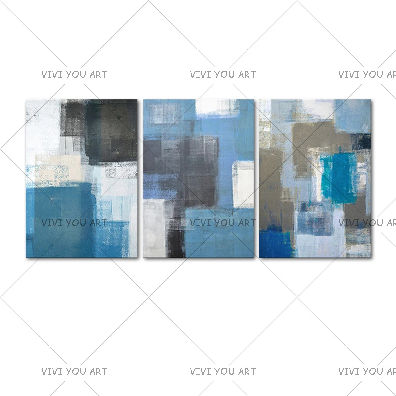 Отель дома гостиной Картина маслом Классическая Синяя абстрактная личность