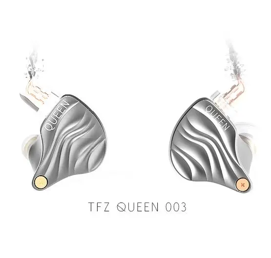 Ароматный Zither TFZ QUEEN 2Pin интерфейс Металл HIFI монитор IEM 3,5 мм в ухо Спортивная музыка динамический DJ сценический наушник - Цвет: grey