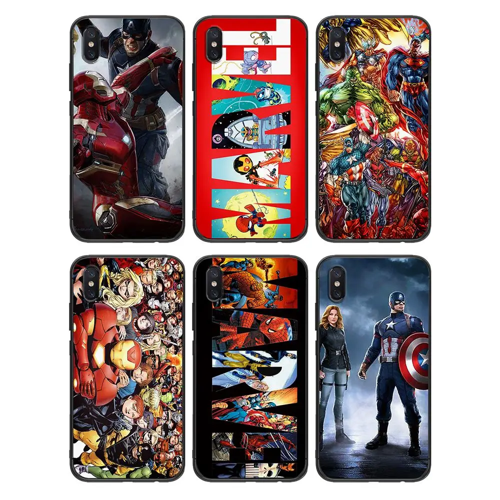 Мягкий ТПУ чехол Captain America marvel для Xiaomi Redmi Mi6 8 9 A1 A2 F1 Plus 5/5 M8 Lite силиконовый задней