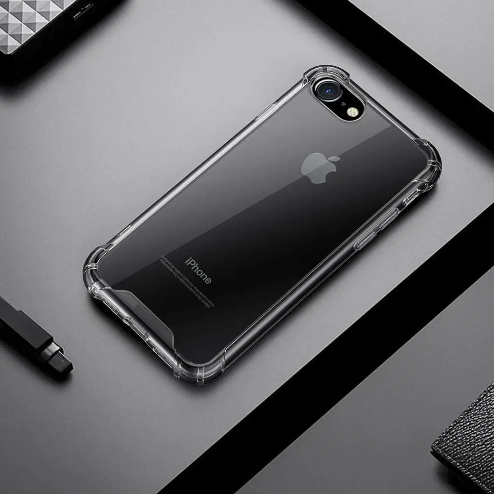 GKK Gradient for iPhone 7 Case 8 Plus X XR XS Clear Silicone Transparent Soft TPU PC Reinforced Airbag Cover Coque |