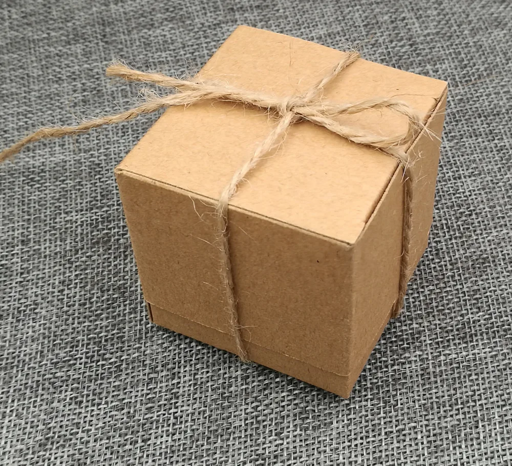 50 шт. коробка для конфет Свадебная из крафтовой бумаги в стиле рустик|bark| |