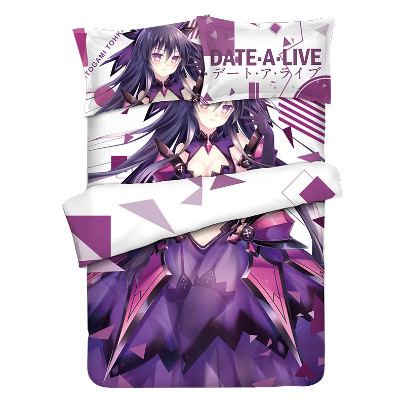 Набор постельного белья с рисунками из мультфильмов, 4 шт. Yatogami Tohka Yoshino Tokisaki Kurumi, постельное белье с аниме