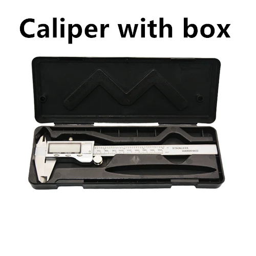 caliper with box Металлический цифровой штангенциркуль 150 мм метрические дюймовые электронные Штангенциркули микрометр из нержавеющей стали измерительные инструменты штангенциркули - Цвет: caliper with box