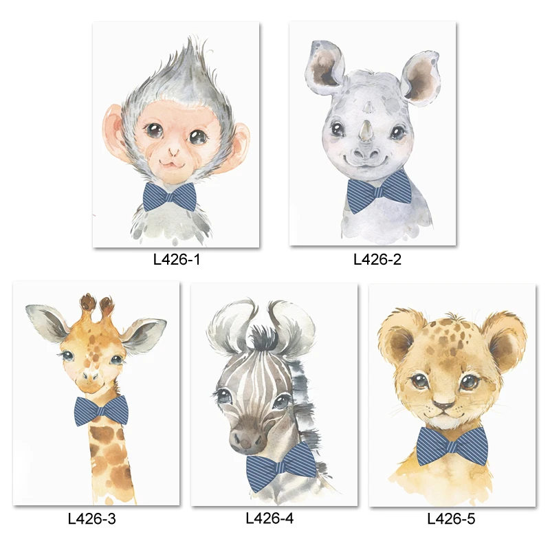 Детские животные принты питомник искусство галстук-бабочка ребенок Жираф