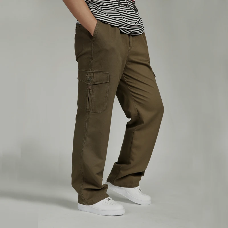 Брюки карго мужские хлопковые джоггеры с карманами шаровары повседневные
