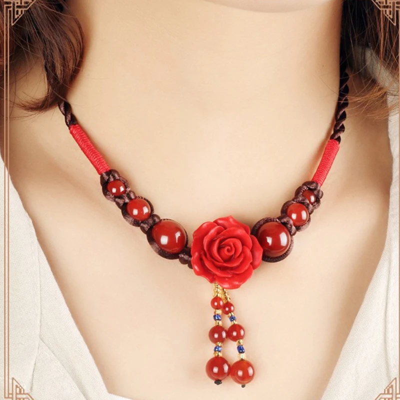Оптовая продажа украшения из камня женское этническое ожерелье лакированного