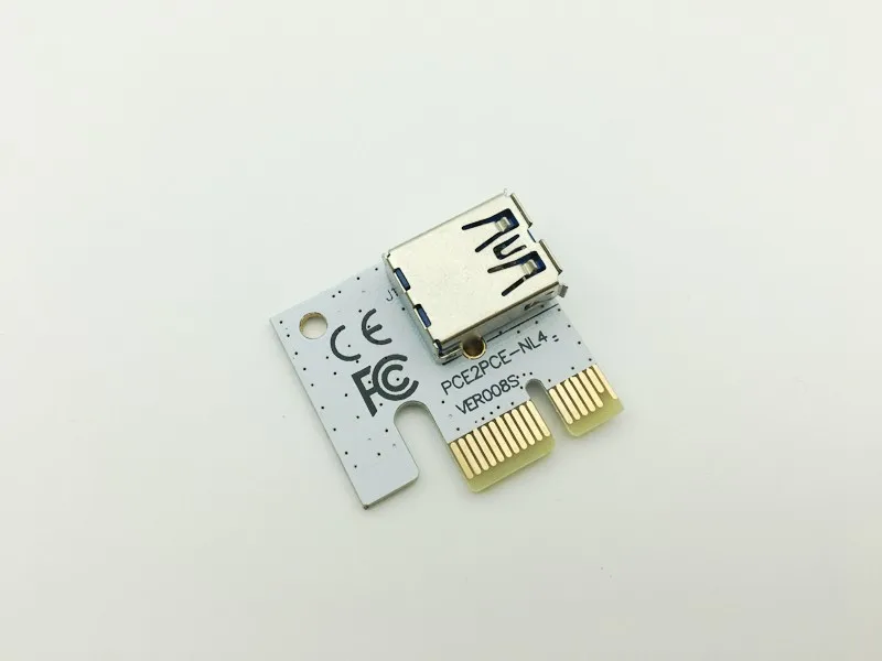 Новый Riser VER008S 3 в 1 Molex 4Pin SATA 6PIN PCIE PCI E Райзер карта pcie 1x до 16x USB 0 кабель для майнинга