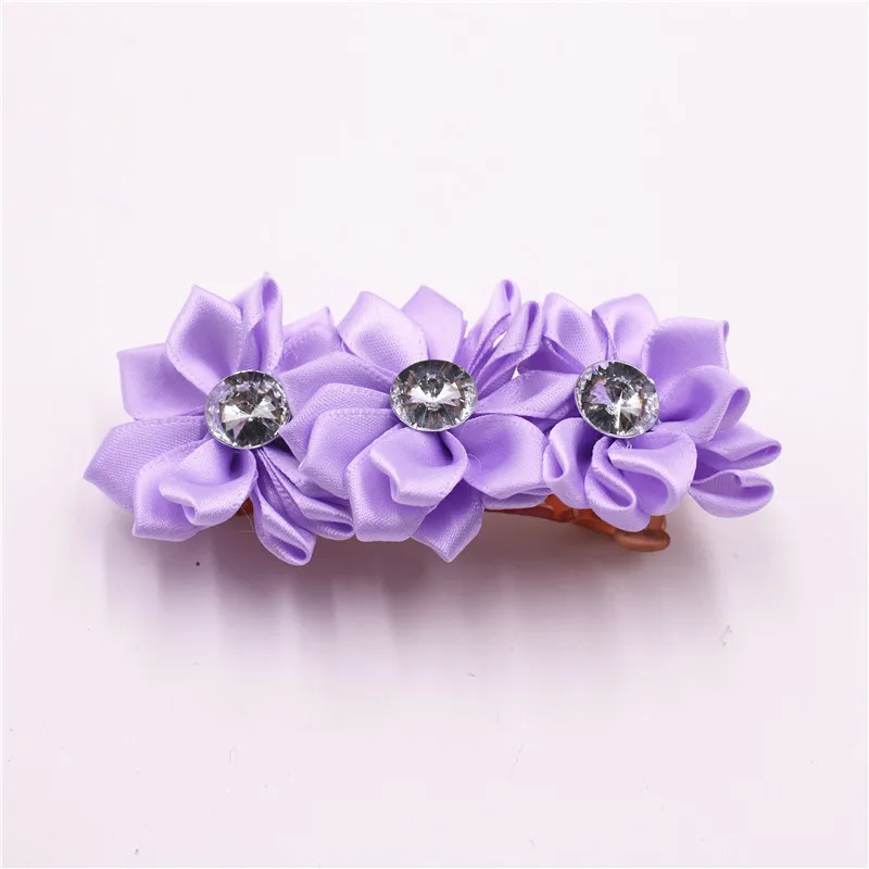 Заколки для волос с красивыми шифоновыми цветами девочек заколки Детские Стразы