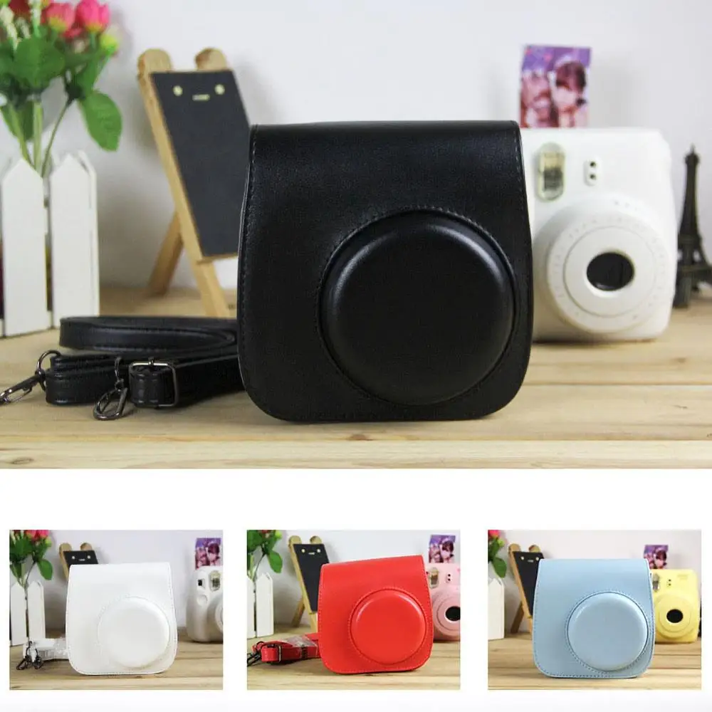 Чехол для камеры из ПУ кожи с ремешком Fujifilm Instax Mini 8/mini 9/mini 8 +