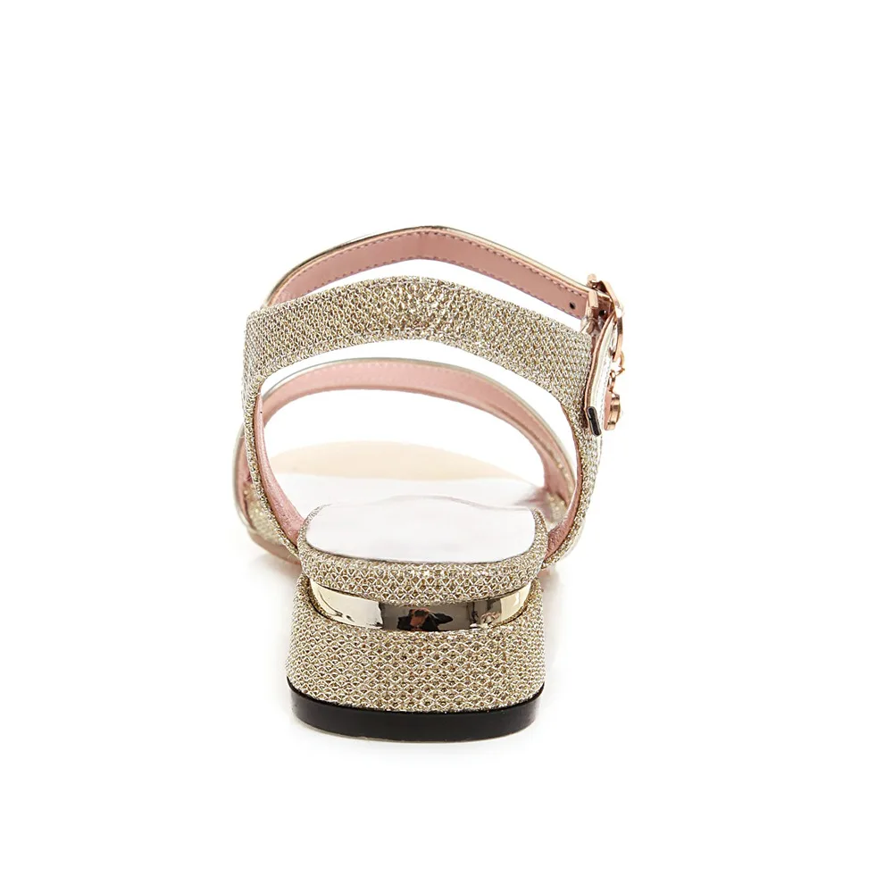 Босоножки CDPUNDARI женские плоская подошва золотистые/серебристые летняя обувь |