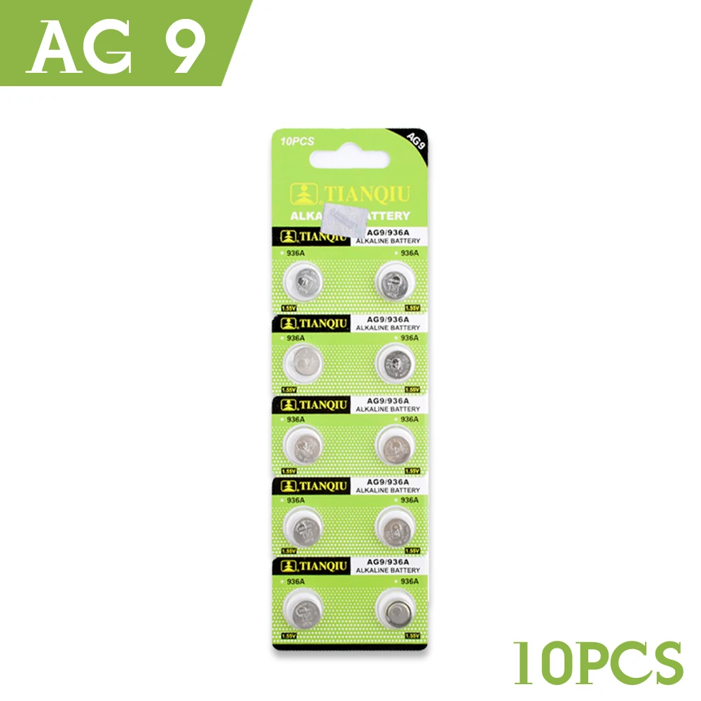 10 шт. щелочные батарейки AG9 LR936 100% SR936SW 1 55 V394|Часовые батарейки| |