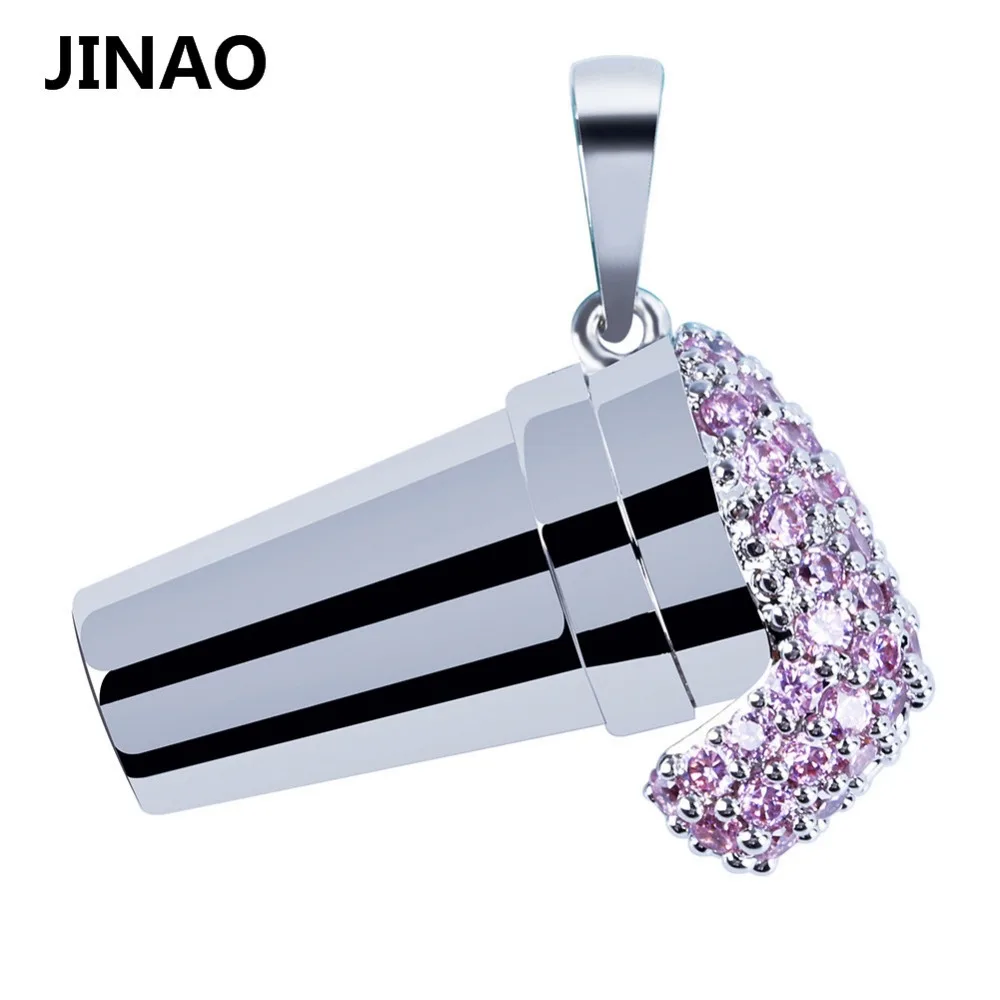 JINAO хип хоп подвеска Мороженое Micro Pave кубический циркон цепочки и ожерелья для