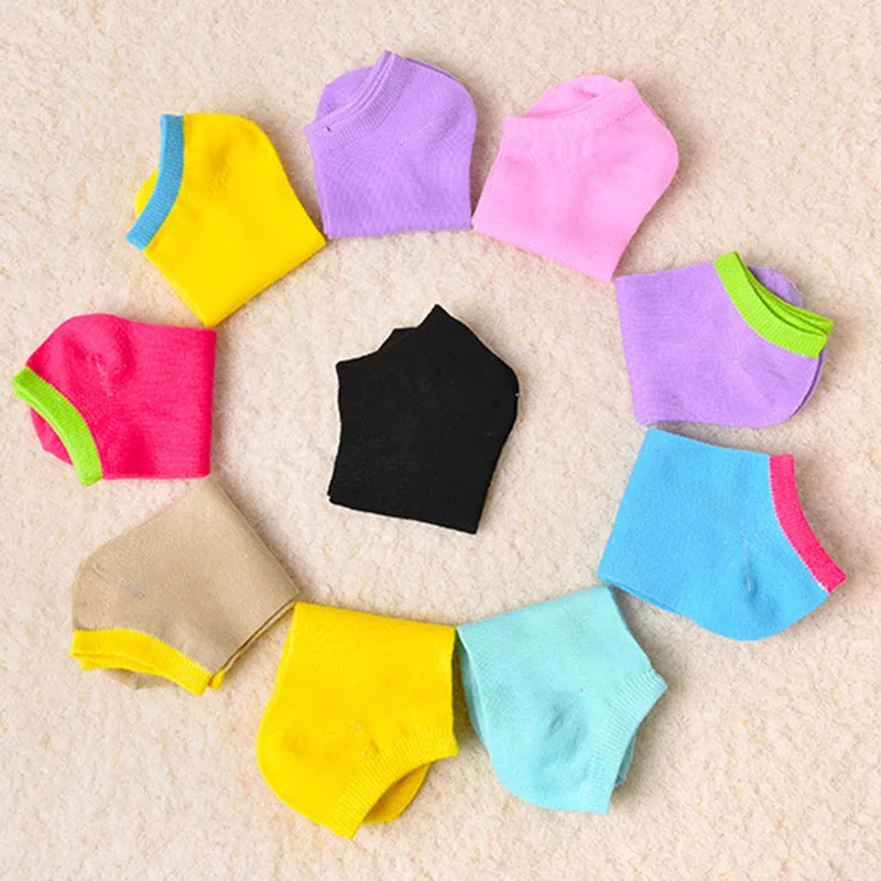 Носки женские короткие хлопчатобумажные ярких цветов 5 пар|socks candy|short cotton sockcotton