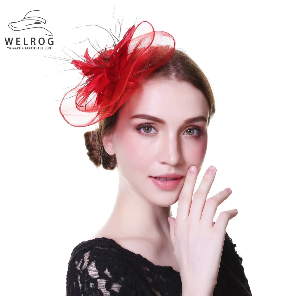 WELROG Свадебные шляпы вуалетки для женщин черные белые вечерние кружевные