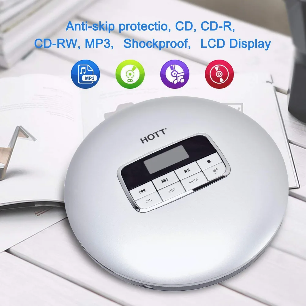 Портативный CD-плеер с ЖК-компактным музыкальный диск проигрыватель Walkman с разъемом для наушников противоскользящая Противоударная защита CD 511