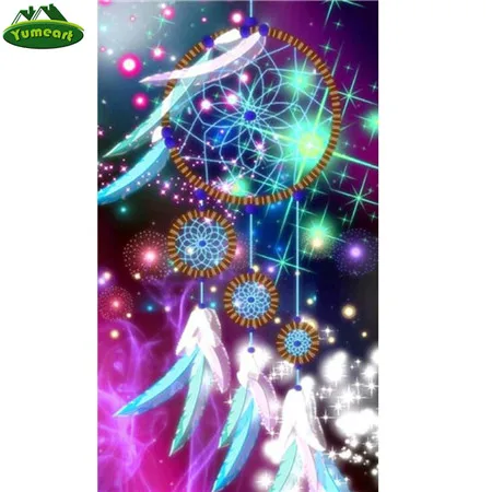 5904036 YUMEART перо Dream Catch 5D DIY Алмазная вышивка полностью квадратные Стразы алмазная живопись вышивка крестиком рукоделие художественное ремесло - Цвет: 5904036