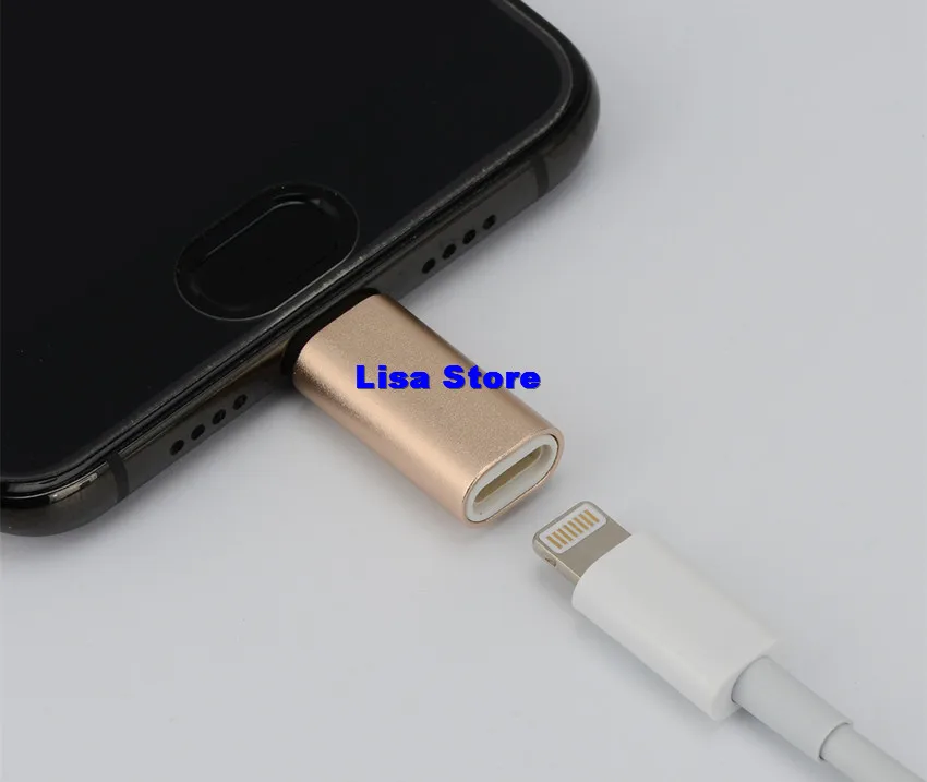 Бесплатная доставка DHL 200 шт. для Lightning Female к Micro USB из алюминиевого сплава адаптер
