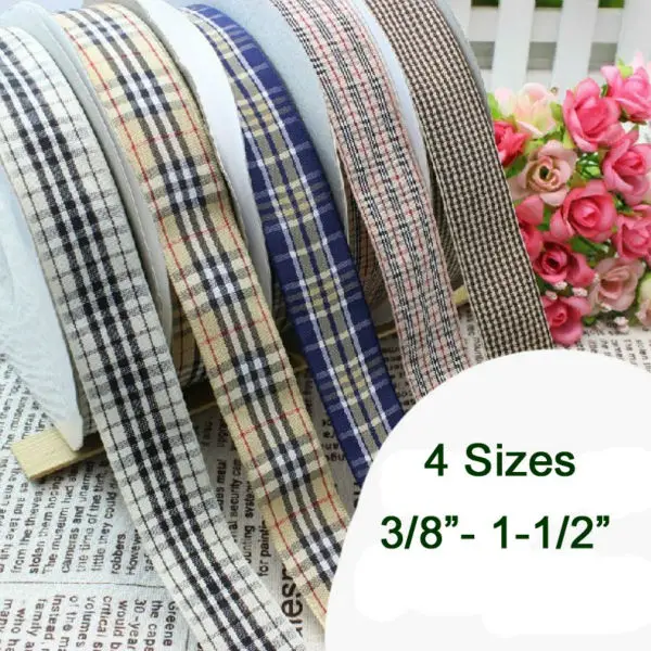 PPCrafts 9 16 25 38 мм лента в мелкую клетку, высокое качество для свадебных поделок, бант «сделай сам», бесплатная доставка