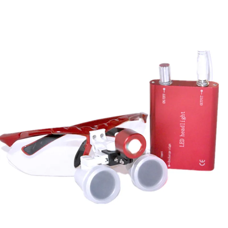 Лупы 3 5x 420 мм + светодиодный светильник (синий)|dental glasses|dental loupesloupes dental |