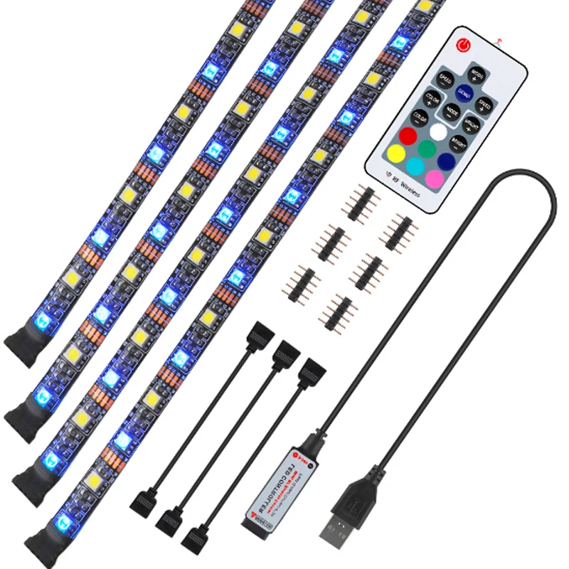 Водонепроницаемая светодиодная лента 5 в постоянного тока USB 5050 RGB RF 17 клавиш