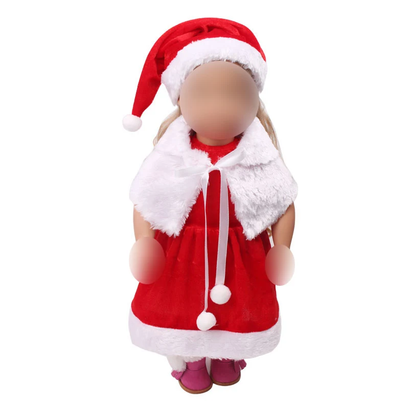 

18 inch Girls doll clothes Red Christmas suit American new born dress Baby toys fit 43 cm baby c646