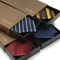 2020 new brand fashion 9cm wide formal business necktie striped woven wedding anniversary ties bridegroom gravata with gift box