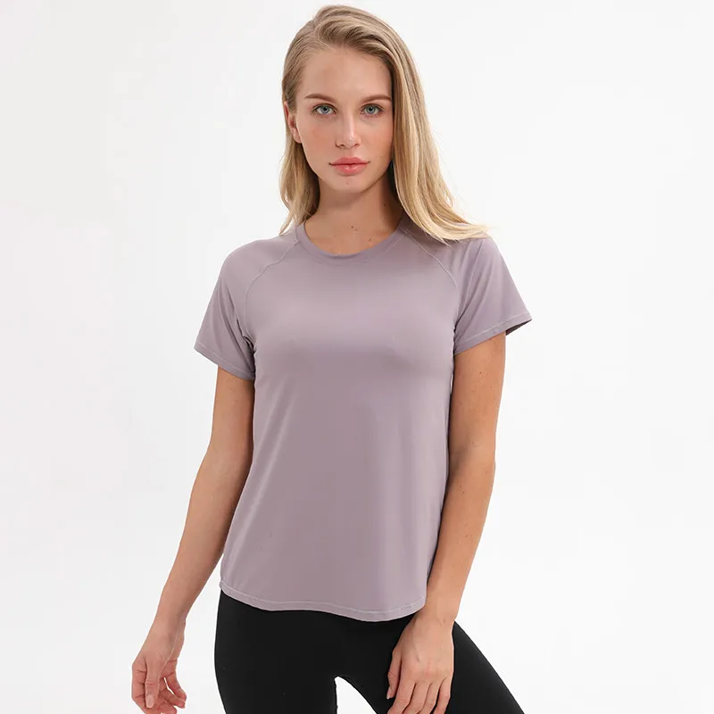 Футболка женская сетчатая с круглым вырезом для занятий йогой и фитнесом|Беговые