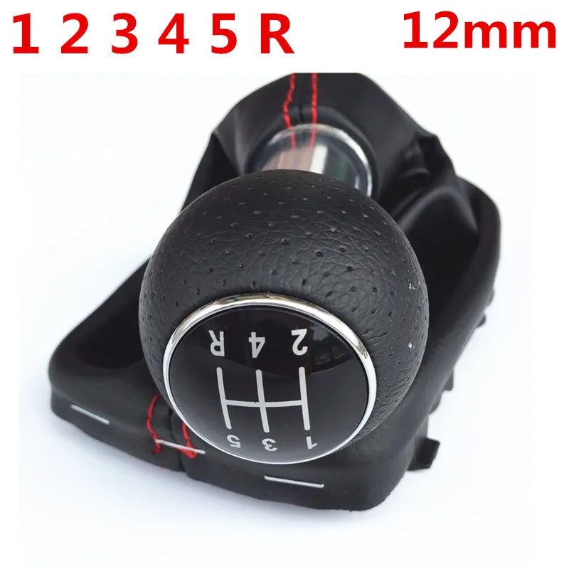 12mm 12345R 12 мм/23 мм стайлинга автомобилей Запчасти 5/6 Скорость ручной рукоятка для рычага переключения передач Ручка гетры загрузки крышка чехол для Audi A3 S3 8L 2001 2002 2003 - Название цвета: 12mm 12345R