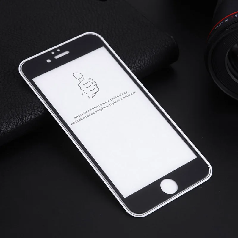 защитная пленка с полным покрытием стекло защита экрана на iphone 7 целый п олный