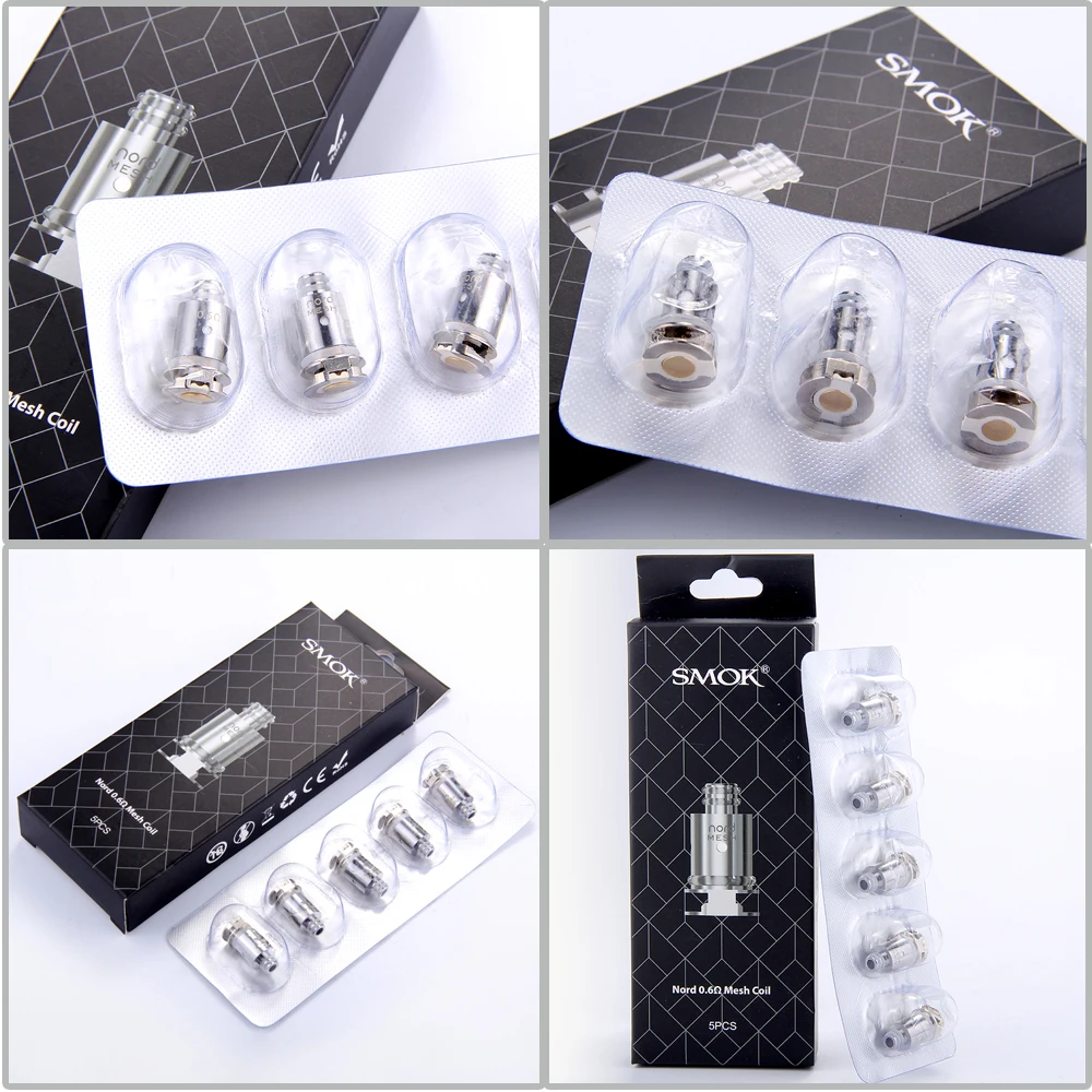 5 шт. SMOK Nord сменная катушка при регулярном 1.4ohm катушки и 0.6ohm сетки катушки для электронных сигарет SMOK Nord KIt электронная сигарета