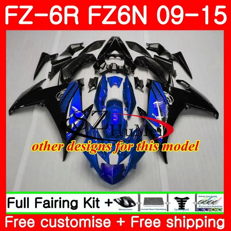 Корпус для YAMAHA FZ6N FZ6 Топ Синий Черный FZ6R 09 10 11 12 13 14 15 75SH17 FZ 6R 2009 2010 2011 2012 2013 2014 2015