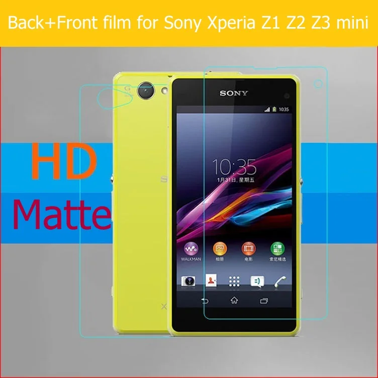 Передняя + задняя защита экрана Антибликовая матовая пленка для Sony Xperia Z1 Z2 Z3 Mini