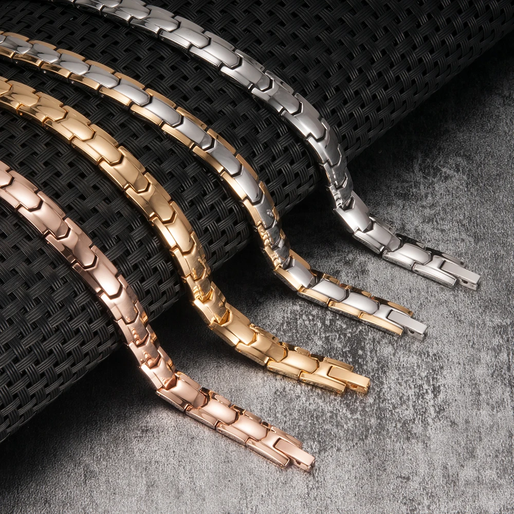 Магнитный браслет Vinterly для женщин из нержавеющей стали цвета розового золота