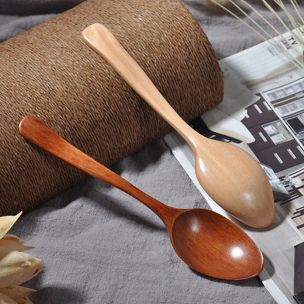 Деревянная Ложка Вилка бамбуковая кухонная утварь инструменты суп Чайная ложка