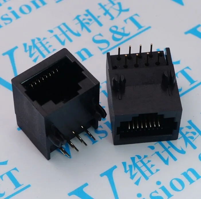 Сетевая розетка RJ45 58 полностью пластиковая стоячая 18 3 мм горизонтальная 8P 8C