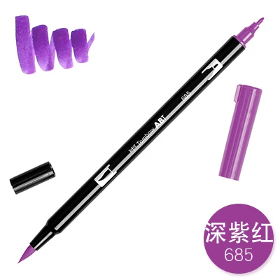658 TOMBOW AB-T Япония 96 цветов художественная кисть ручка с двумя головками маркер Профессиональный водный маркер ручка для рисования канцелярские принадлежности Kawaii - Цвет: 658