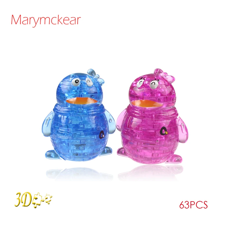 Детские игрушки собрать 3d головоломки животных кристалл Пингвин интеллект Дети